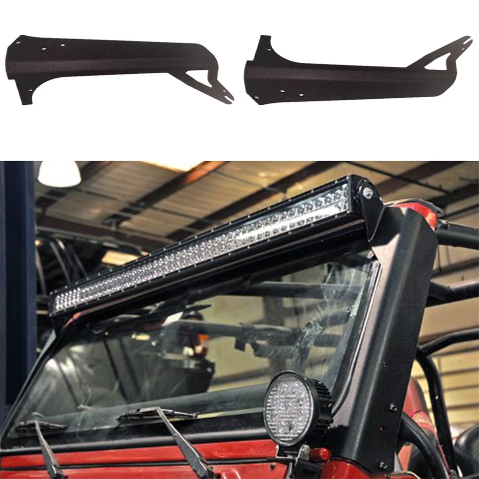 Montážna držiak na streche 52 palcov čelných držiakov LED Work Light Bar Iron Black pre Jeep Wrangler TJ1997-2006 SXMA J127