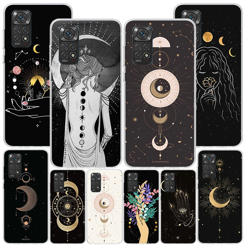 Moon Mystery Totem Witche Phnoe Case pre Xiaomi Redmi Note 12S 11E 11 10S 10 Pro Plus 9 9S 11T 9T 8 8T 7 Global Unique Cover