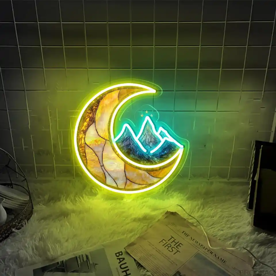 Moon Night Neon Sign Detská spálňa herňa izba nástenné umenie dekora