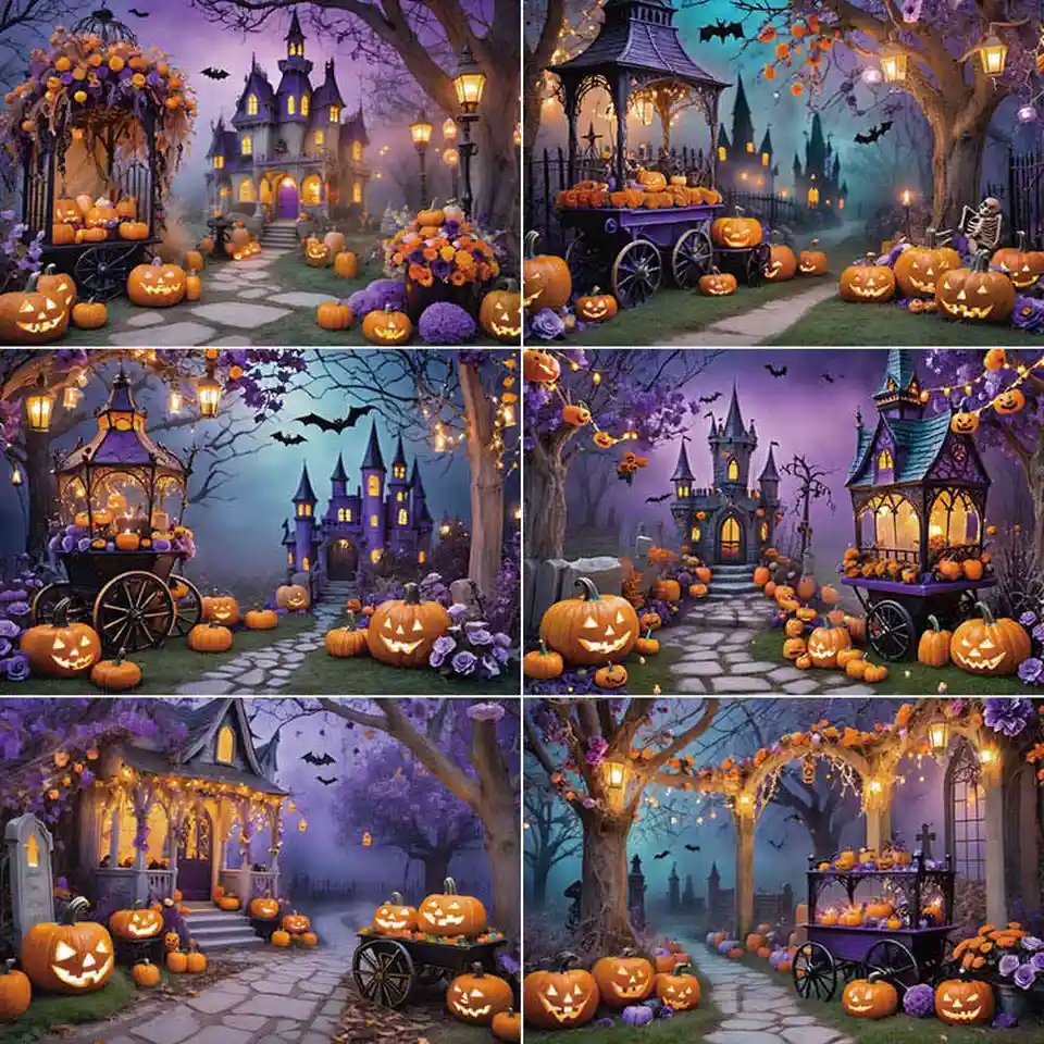 Moon.qg Halloween Garden Pumpkin Cart Photography Photograph