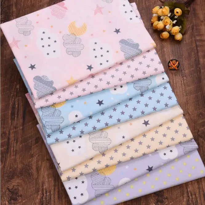 Moon Star Cloud DIY šitie patchwork, prešívanie, tučné štvrť Tecido oblečenie, tilda, textil domáceho plachiet, Twill Cotton