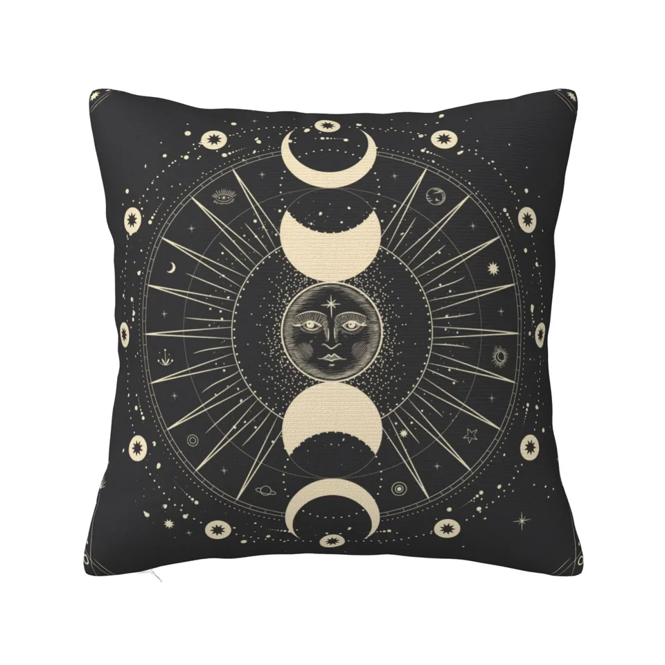Moon Star Mystic Slnko astrológia tarot goth vankúš poťahuje domácu pohovku posteľ a vankúš vankúši