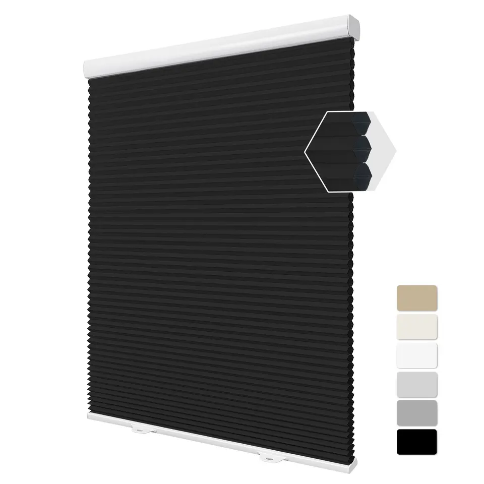 Moonice Cellular Shades Blackout bezdrôtové plástové žalúzie Rolds Room zatemnenie odtieňov pre vnútorné okná 1,5 palca s jedným bunkovým skladaným