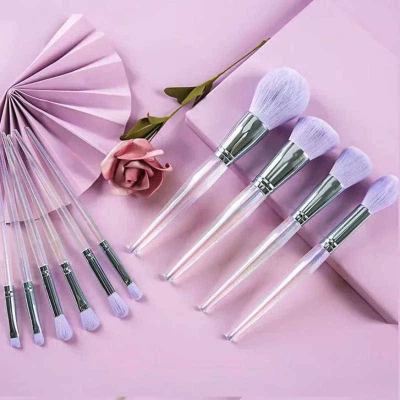 Moonlight Purple 10 PCS Profesionálne kefy na make -up sú nastavené pre bezchybné základy, prášok a červenanie aplikácie Blush