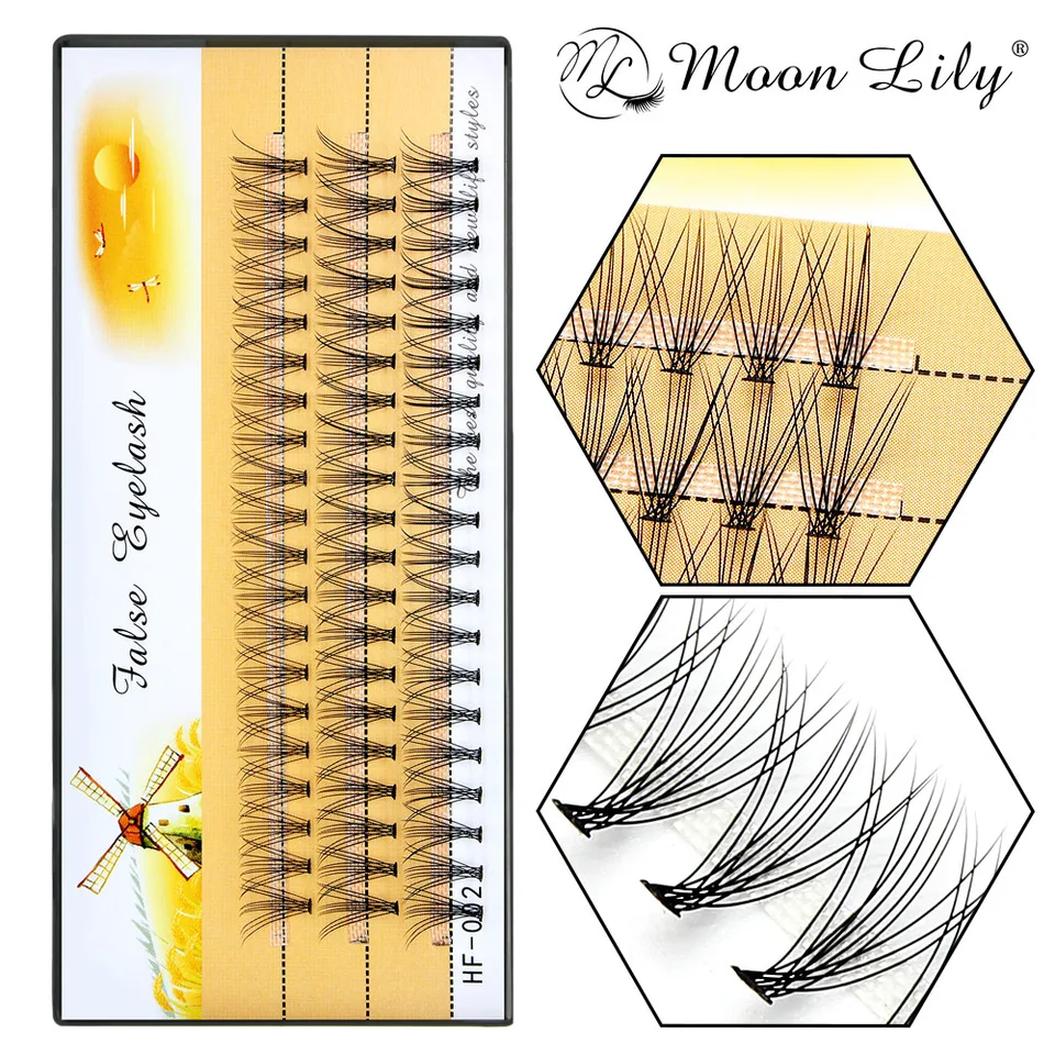 Moonlily 60ks Profesionálny make -up mihalnice 10D falošné mihalnice Mink riasy Profesionálne osobné predĺženie mihalníkov