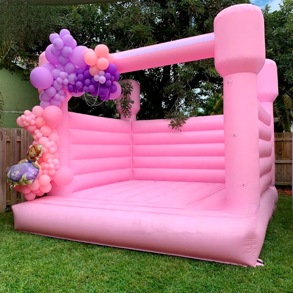 Moonwalk odrazte Pasple Pink House nafukovací jumper biely skákací hrad vyhadzovač reklama pre deti
