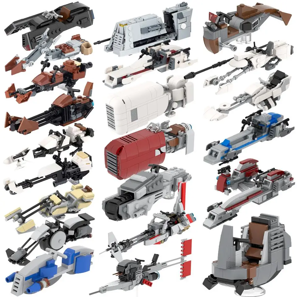 Mooxi Movie Motocykel MOC bloky kompatibilné akčné figúrky hviezdny rýchly bicykel Vojenský zbor Set Model Building Blocks Blocks Hračky pre deti