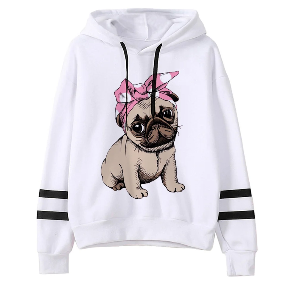 Mops kapucne Ženy streetwear harajuku kórejský štýl kapucňu kapucňa ženský kórejský štýl sveter