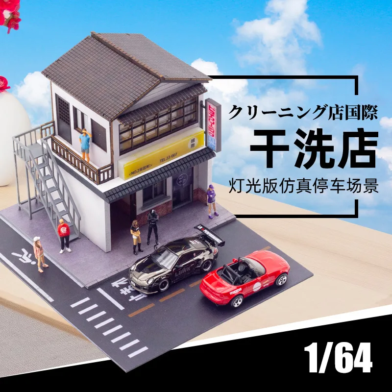 MOREart 1:64 Japonská scéna s scénou s scénou s scénou z ľahkej zliatiny Model parkoviská sada parkovísk