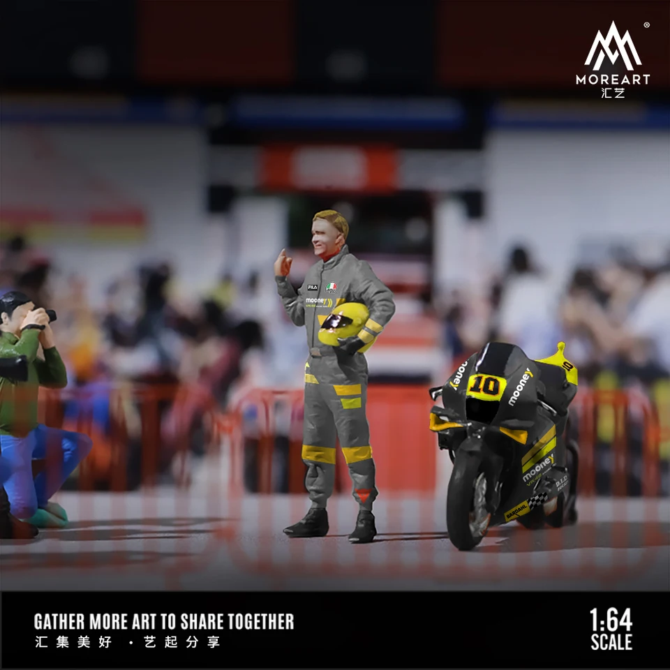 Moreart 1:64 Race Motorcycle Resin Character Model, Miniatúrna scéna Darček a zobrazenie