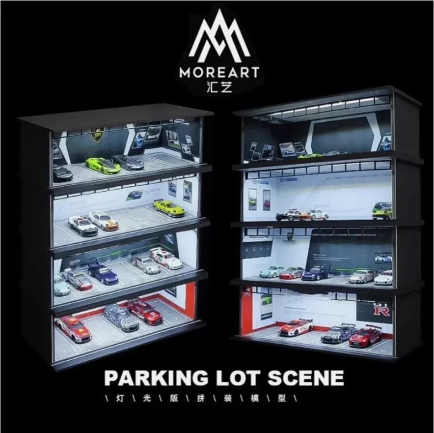 Moreart & Timemicro 1:64 Model diorama garáže Zostavenie LED osvetľovacieho parkoviska parkovisko pozadie scéna scéna Model