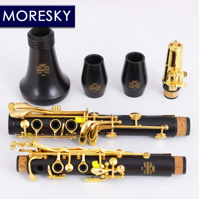 Moresky klarinet bb klarinet drevená ebenová klarinetová trubica 17 kľúče grenadilla sib klarnet m61