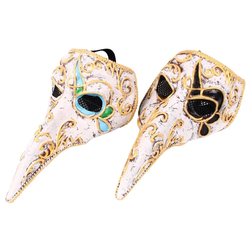 Morová lekárka maska ​​dlhého nosa latexové masky aristokratické luxusné vtáky Crow Halloween Accessory