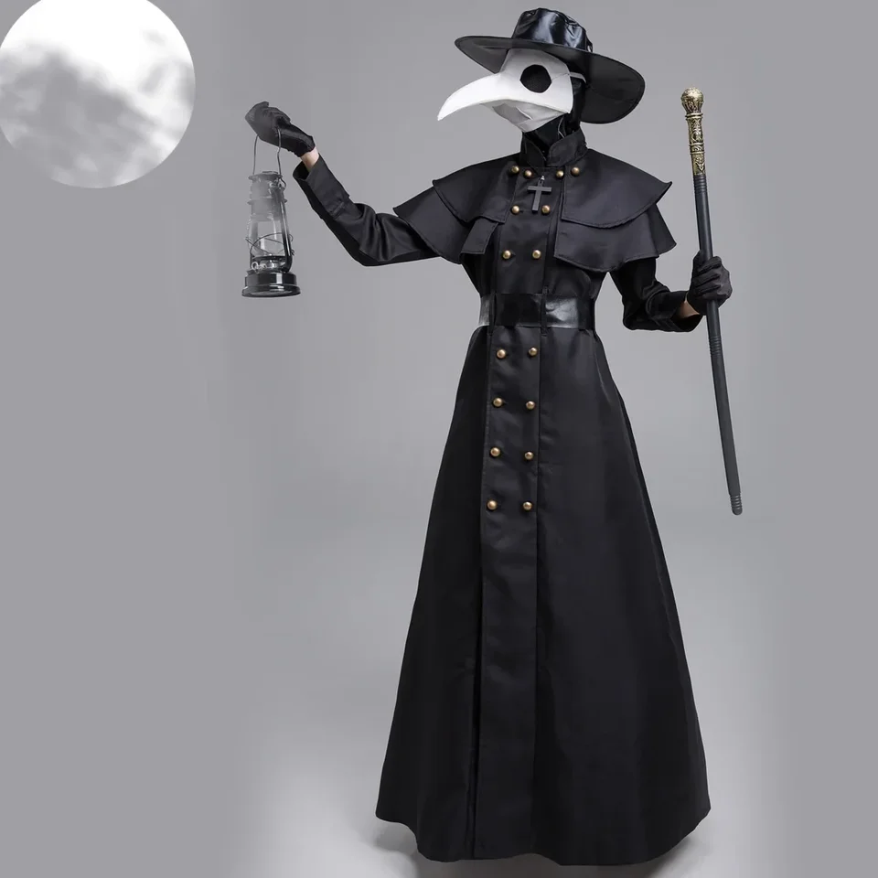 Morový lekári kostým dlhé rúcho mys pary parná bejú vtáčú masku Maska Maska moru vtáky v ústach doktor Cosplay halloween kostýmy