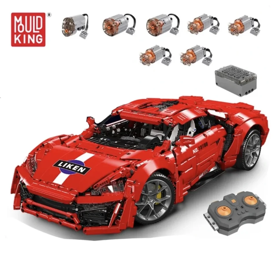 MORS KING 13190 TECHNICKÝ BUDEL BUDEL BUDEL DISTOČNÉ OVLÁDANIE LYKAN HYPERSPORT RACING CAR Model Model Zhromaždenie tehlových hračiek Darček pre deti