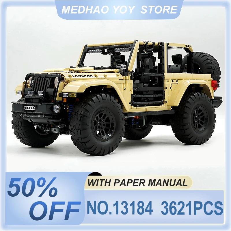 MORSKÝ KING 13184 High Tech Car Hračky App/RC Motorized Wrangler SUV Model Model Building Block Brick Puzzle Kids vianočné darčekové hračky