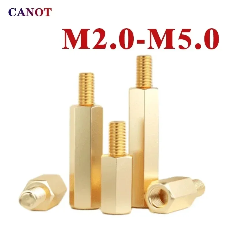 Mosadz Hex Male Muž ženský stojanový stojan Stud M2 M2.5 M3 M4 M5 Hexagon Nedotel Pillar PCB PCB PCB Základné skrutky