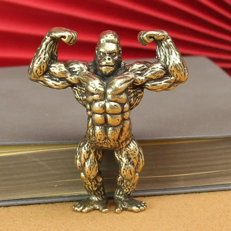 Mosadz Orangutan Ornament Malé gorilla socha mini medené socha retro figurína