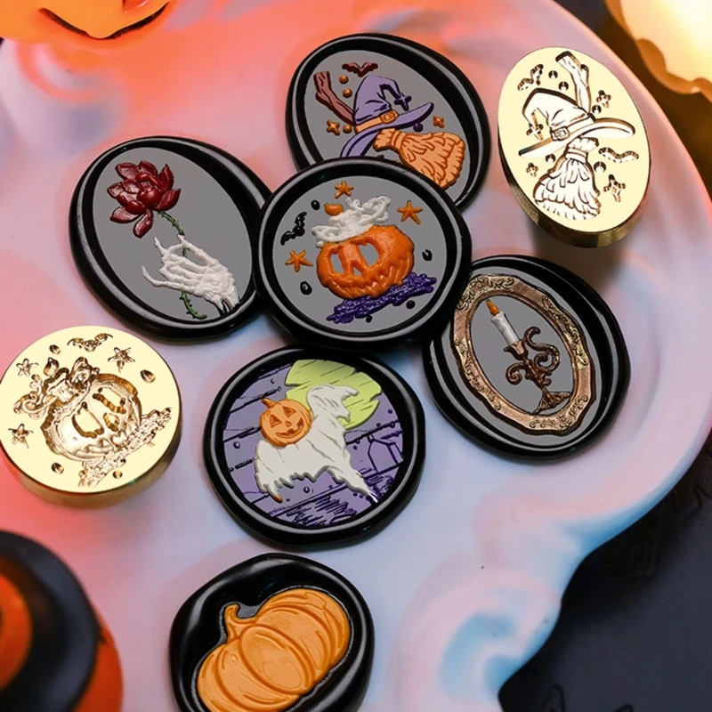 Mosadzná hlava pečiatka Halloween Series Taleba voskových známok pavúky vosková pečiatka pečiatky pre kartu pozvánky na dekoráciu