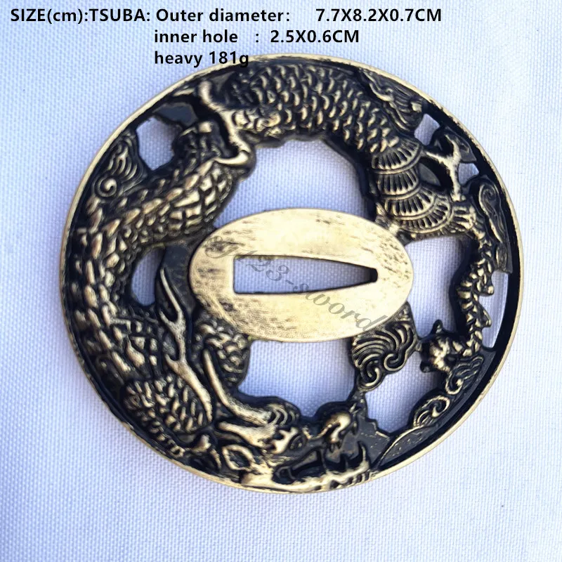 Mosadzný drak Tsuba ručný strážca pre japonský samurajský meč Katana Wakizashi