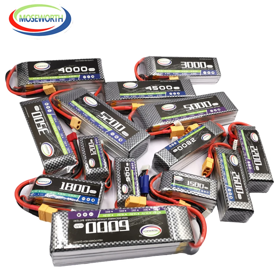 Moseworth 4S 14,8V 2200MAH 3300MAH 5200MAH 6000MAH 4S RC Lipo Batéria 25c 30c 35c 40c 60c 60c pre automobilový automobil s automobilom