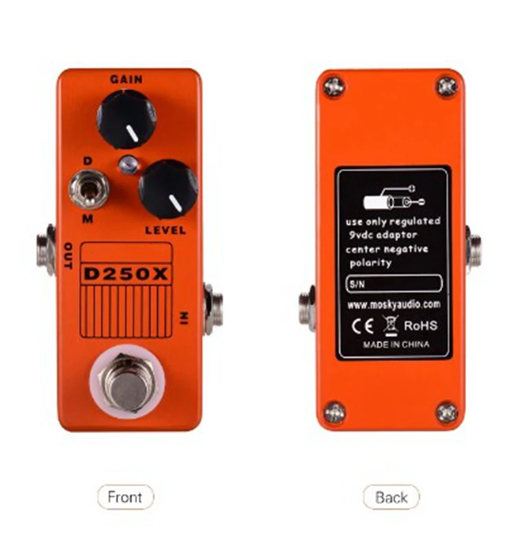 MOSKY D250X D0D250 Overdrive predzosilňovacia gitarová efektor Dva preťaženie preťaženia preťaženia prednej fázy 250 Overdrive predzosilňovač