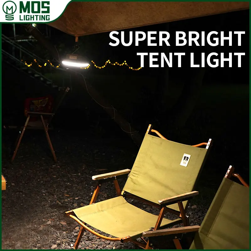 Moslighting LED LED vonkajšie kempingové svetlo, nočné svetlo Domáca núdzová lucerna, viac funkčná, rýchla nabíjajúca magnetizačná baterka