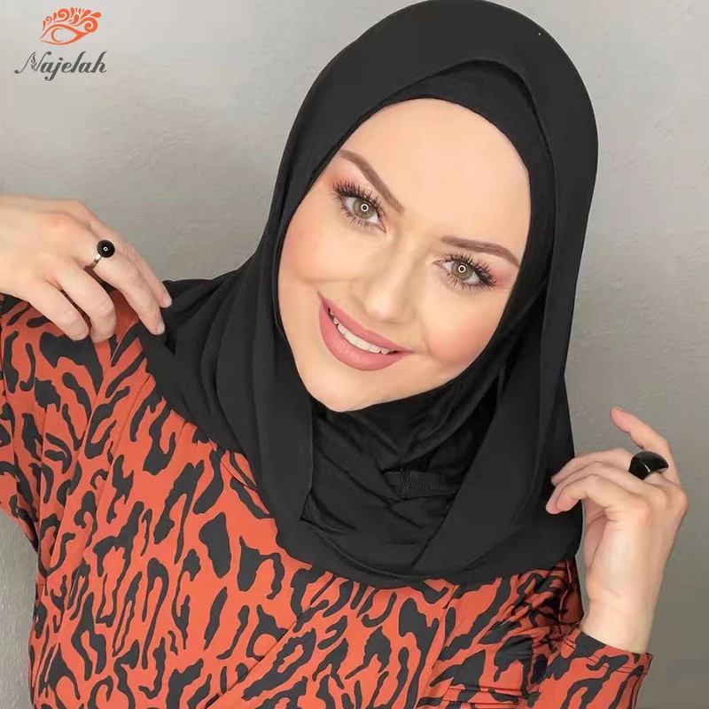 Moslim Abaya čierny modálny modálny hidžáb abayas hidžáb pre ženu islamské módne šaty Ženy Jersey šál Turbans hlava zabalenie Instant Turban