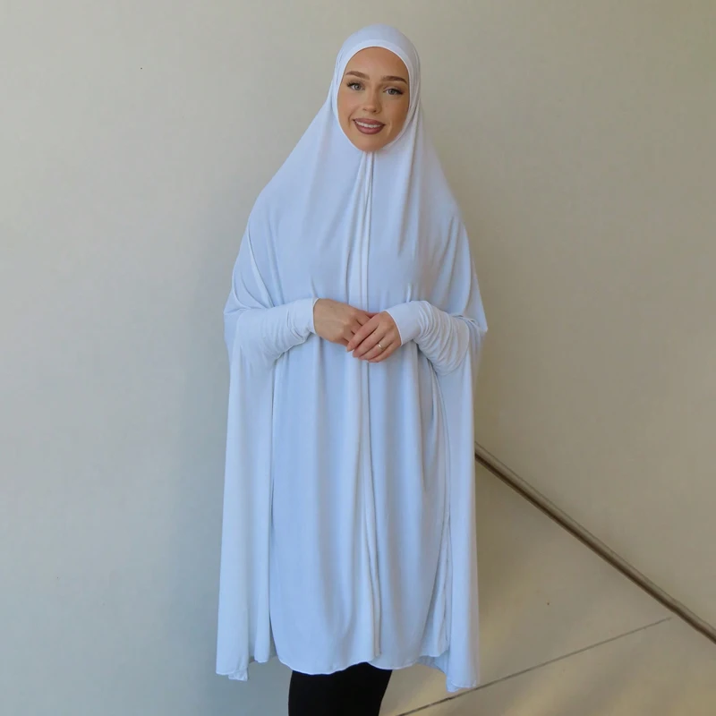 Moslimské abayas s rukávmi Ženy hidžáb dlhý šál plné kryt
