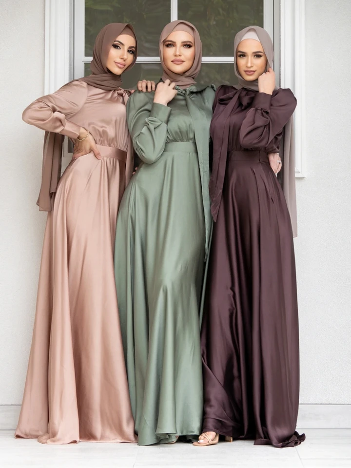 Moslimské ženy Šaty škvrny Abaya Maroko kaftan dubaj šnurovanie veľkých swing a-line Party maxi Vestidos kaftan pevné dlhé šaty 2022