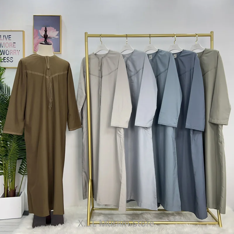 Moslimský chlapec Arabské oblečenie Muži Marocká kaftan kebaya kaftan muž móda Príležitostné moslimské oblečenie Rúto modlitebné oblečenie Eid Ramadan