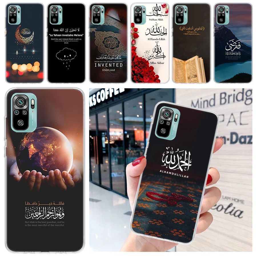 Moslimský islam Bismillah Alah Soft Pase pre puzdro pre Xiaomi Redmi Note 13 12S 12S 11S 11 10S 10 Pro Plus 11E 11T 9 9S 8 5G Print Cove