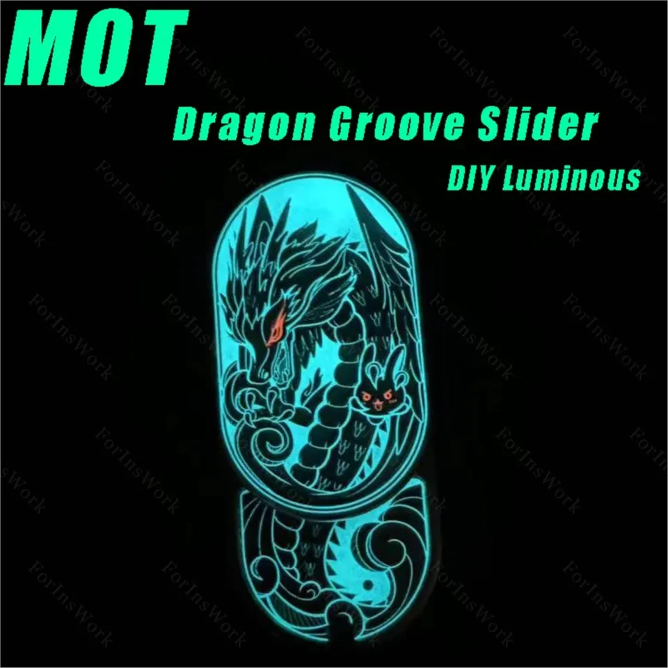 MOT Luminous Groove Slider Titanium Silver Dragon Metal Fidget Slider Slider úzkostná hračka Cool gadget