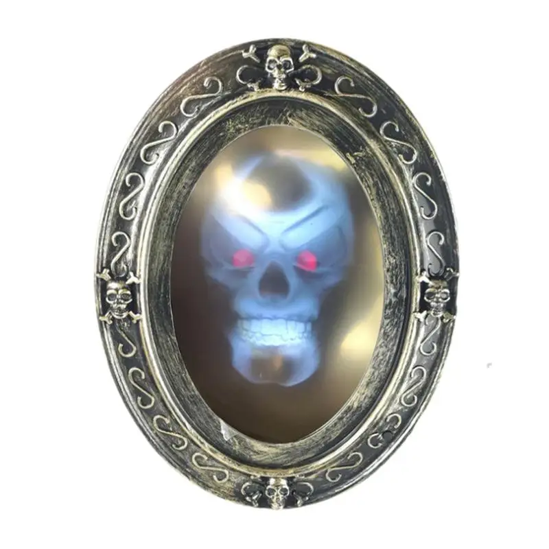 Motion aktivovaný Halloween zrkadlo strašidelné strašidelné strašidelné zrkadlo s hovorením Haunted Oval Mirror Horror Horror Spooky Indoor