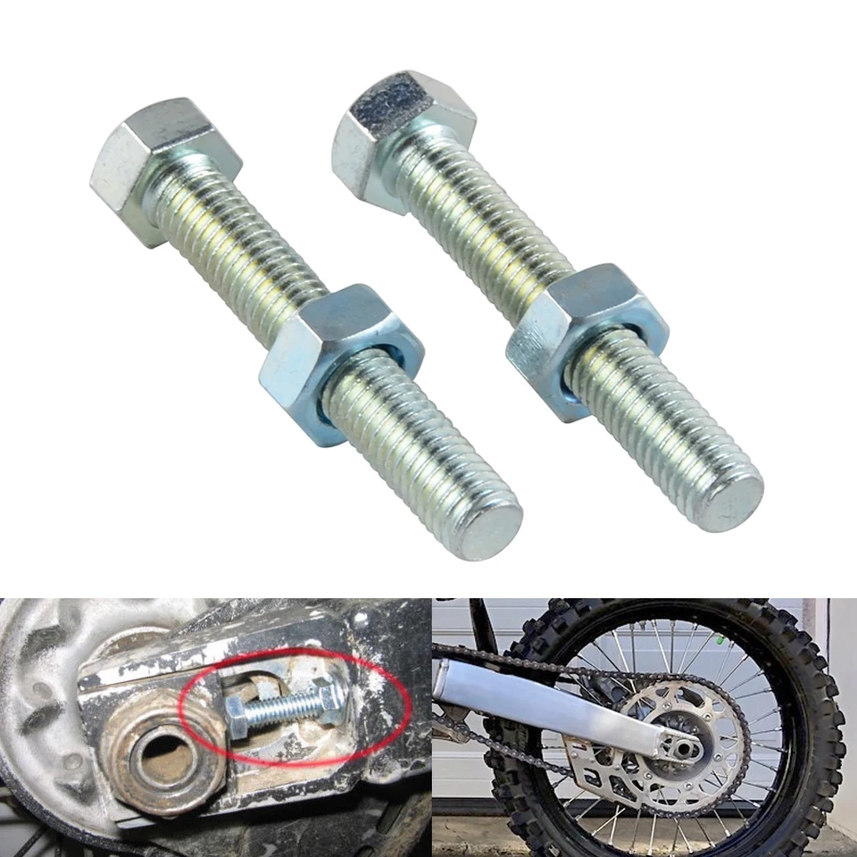 MotoCross M8*50 Skrutky skrutiek nastavenia reťazca pre Kawasaki KX85 KX100 KX125 KX250 KX250F KX450F KX450F KLX450R KLX250/D TRACKER X