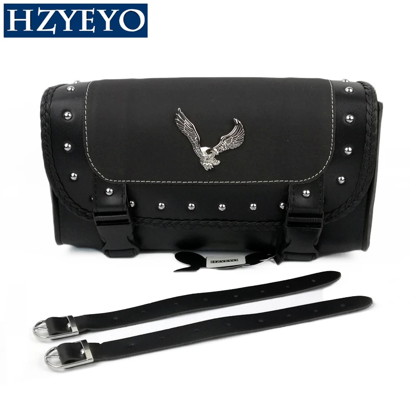 Motocross Universal Eagle Faux Leather Saddle Bags Motocykel Saddlebag Side Storage Tool Bag pre Moto Sports, Hzyeyo D831