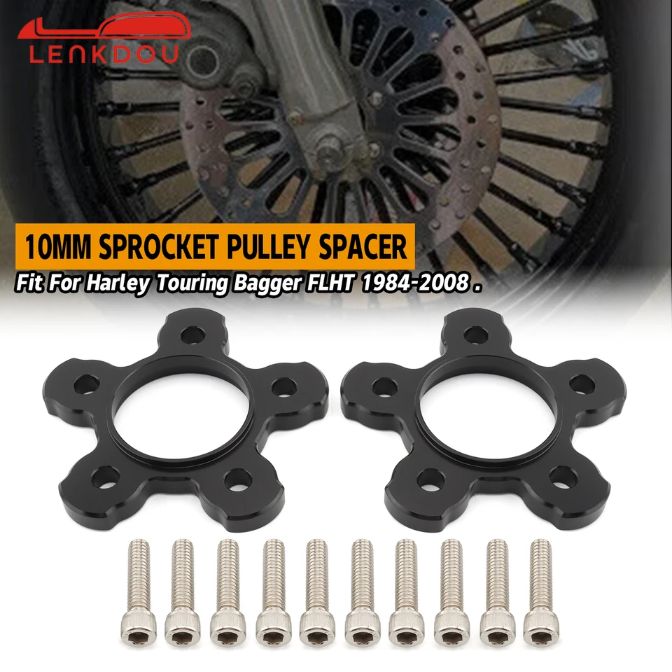 Motocykel 10 mm hrubý hliníkový remeselný kladkost pre kladky pre Harley Touring Bagger FlHt 1984-2008 Moto príslušenstvo čierny chróm