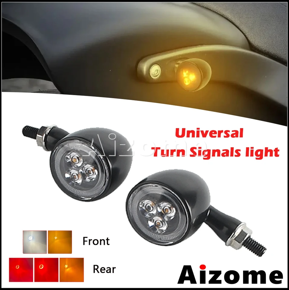 Motocykel 12v guľka 3 v 1 1 otočený signálny svetlo LED LED Indikátor blinker denná brzdenie svetla zastavenie svetla Universal pre Harley