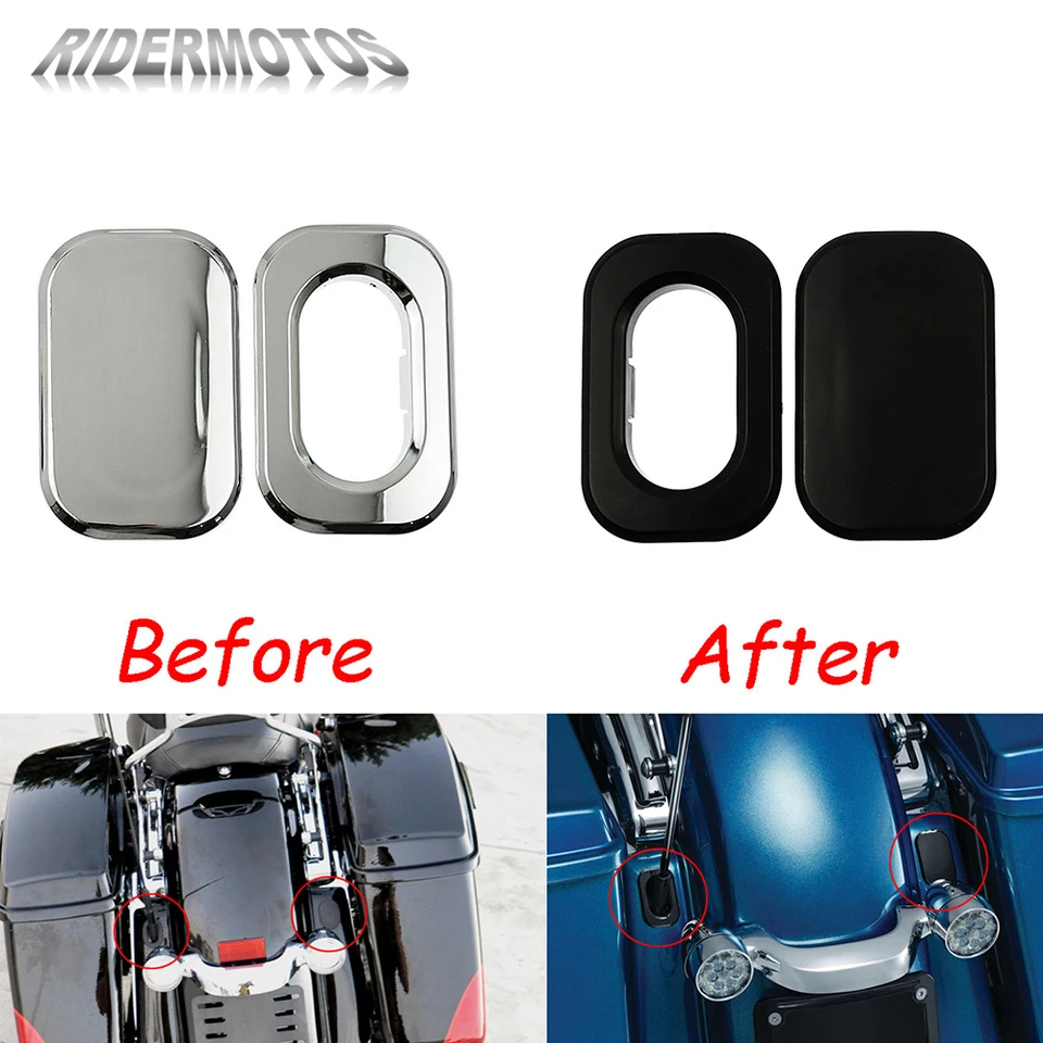 Motocykel ABS anténa pisibira orezanie kruhový kryt čierny/chróm pre Harley Touring Street Glide FLHX 2006-2019 Road Glide 2010-2019