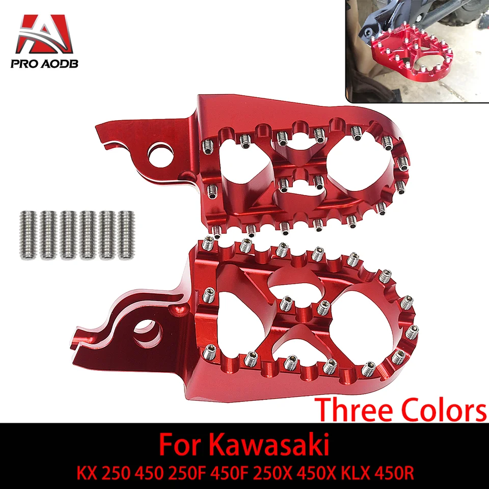 Motocykel CNC Foot Pegs Footpeg Pedals Footrest Footrest pre Kawasaki KX 250 450 250F 450F 250x 450X KLX 450R 2006-2023 MODEL
