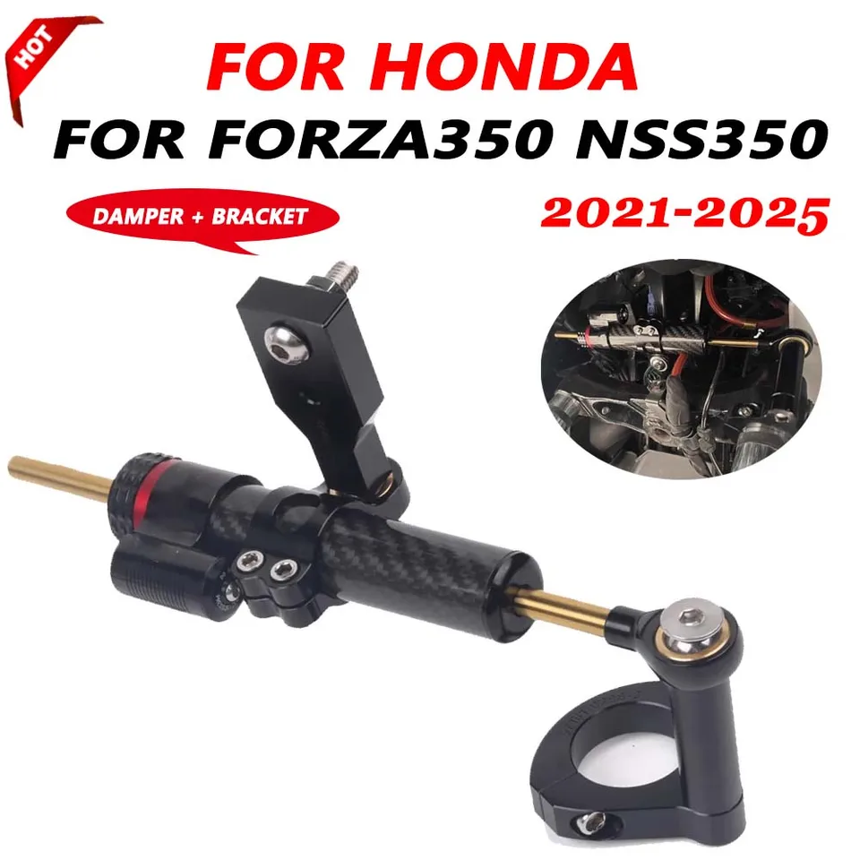 Motocykel CNC stabilizátorový tlmič kompletný montážny držiak na riadenie pre Honda Forza 350 NSS350 2018 - 2023 FORZA350 2024 2025