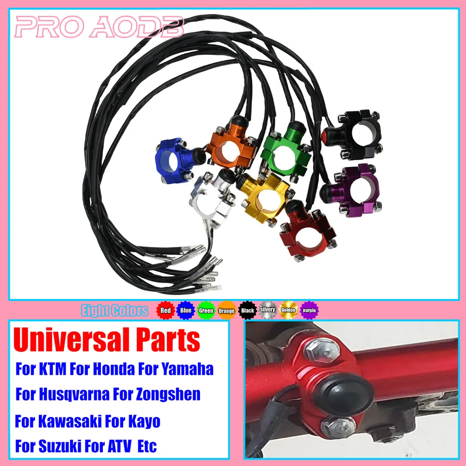 Motocykel CNC Universal Engine Stop Stop Spustenie prepínača Kill Switch Momentary Push Tlačidlo pre Yamaha Kawasaki KTM Honda CRF250 CRF450