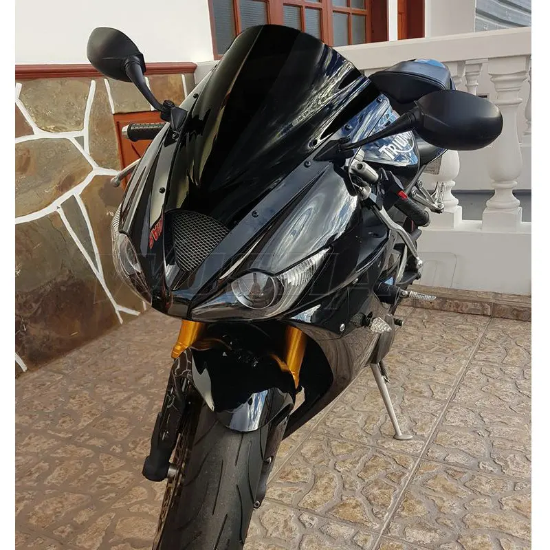 Motocykel Dvojitá bublina čelné sklo čelného skla pre rok 2006 2007 2008 Triumph Daytona 675 Black Clear