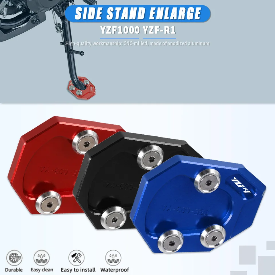 Motocykel Foot Stock Stand Enlarger Extension Extension Plate Pad pre Yamaha YZF R1 YZF-R1 YZFR1 2009 2010 2010 2011 2012 2013 2014