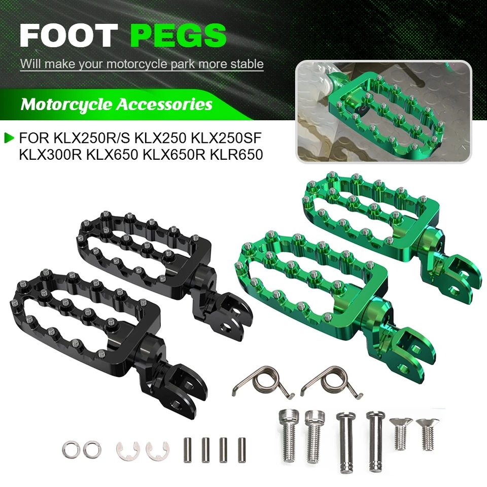 Motocykel Footrest Footpegs Foot Pedal Pegs pre kawasaki KLX250R/S KLX250 KLX250SF KLX300R KLX650 KLX650R KLR650