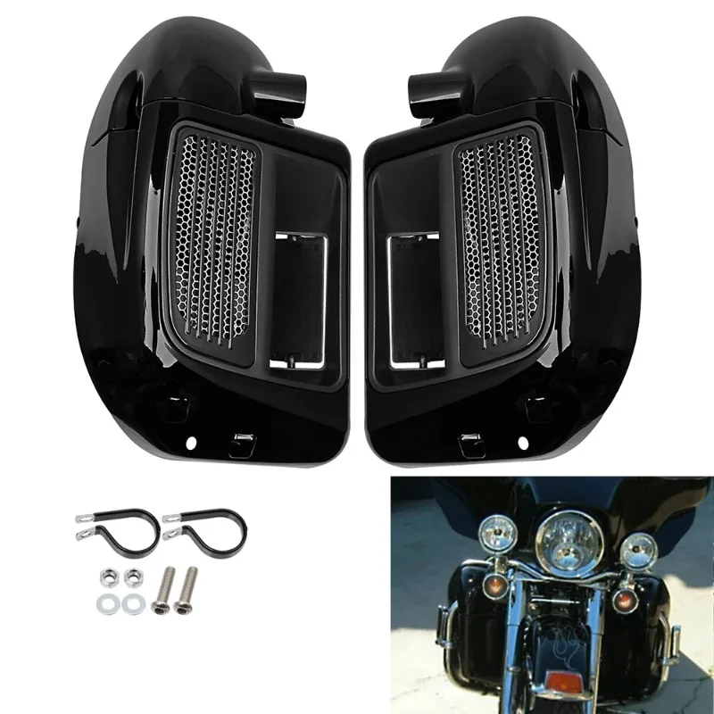 Motocykel Gloss Black Lower Vented Nohy na nohy Glove Box pre Harley Touring Road King Electra Street Glide 2014-2020 2019 2018