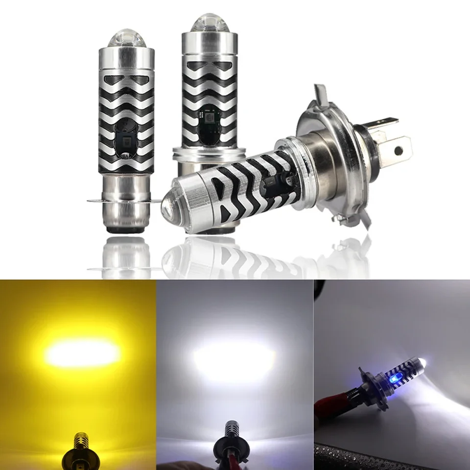 Motocykel H4 H6 Ba20D P15D LED žiarovky HI/Nízke duálne farby Žiarovka Projektor objektív žiarovka Motor Hnacie svetlá DRL PREDNÁ LAMP