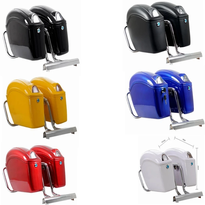 Motocykel Hard Saddlebag Trunk Bath Box pre Honda Yamaha Suzuki Kawasaki Lifan Indian Bobber Custom Chopper Cruisers