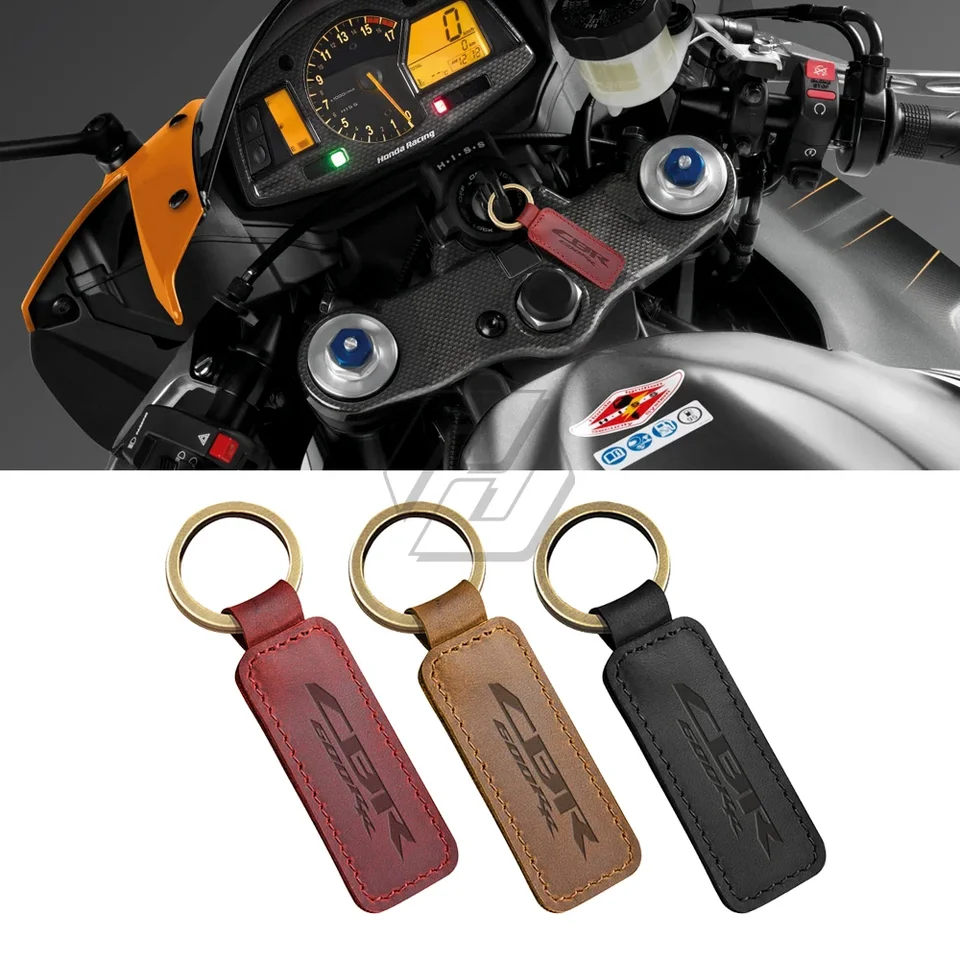 Motocykel Keychain Cowhide kruhový puzdro pre Honda CBR600RR CBR 600RR