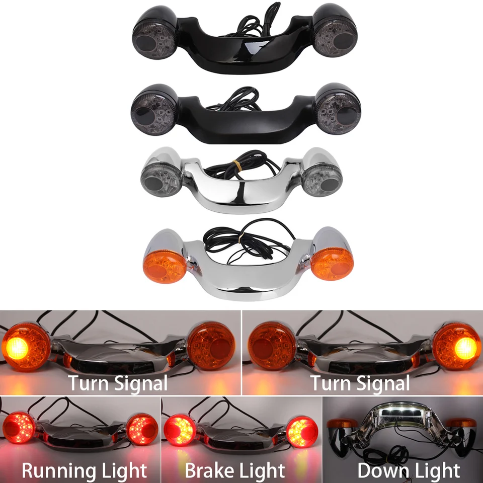 Motocykel LED dióda Zadný zákrut Signál brzdová lampa pre Harley Touring Street Road Glide CVO Custom Fltrx FlHX Fltru 2010-2021